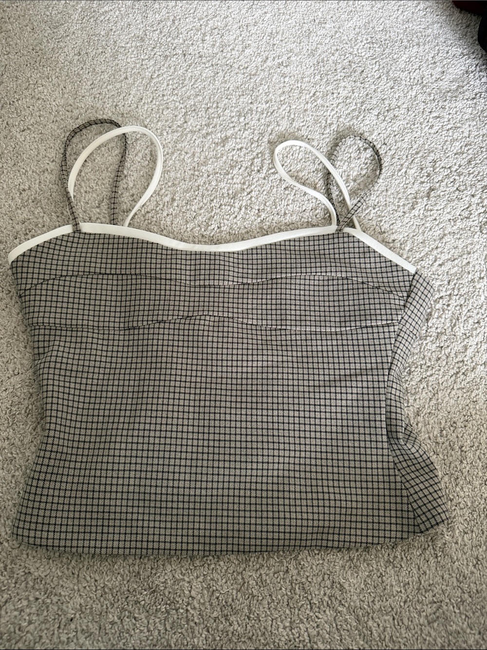 White fox Checked Cami Top